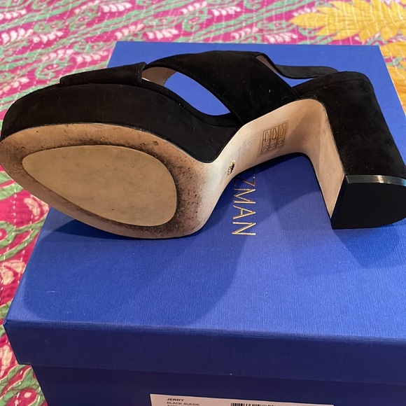 Stuart Weitzman Black Suede Platform Heels - Picture 5 of 7